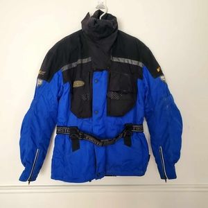 Men's Firstgear Blue Black Splash Motorcycle Jacket Size Medium Reflective